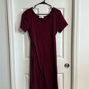 Zenana Outfitters Burgundy Midi Dress